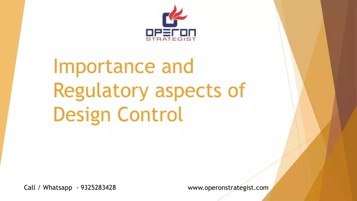 importance and regulatory aspects of design control