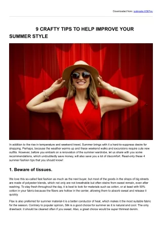 9 CRAFTY TIPS TO HELP IMPROVE YOUR SUMMER STYLE