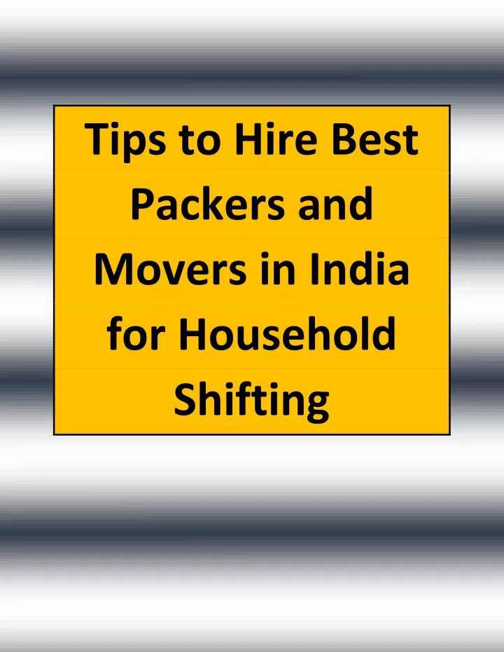 tips to hire best packers and movers in india