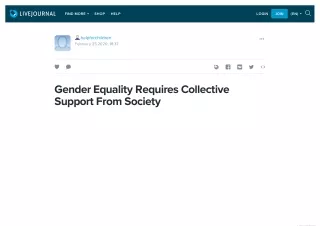 Gender Equality Requires Collective Support From Society