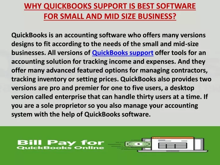 why quickbooks support is best software for small
