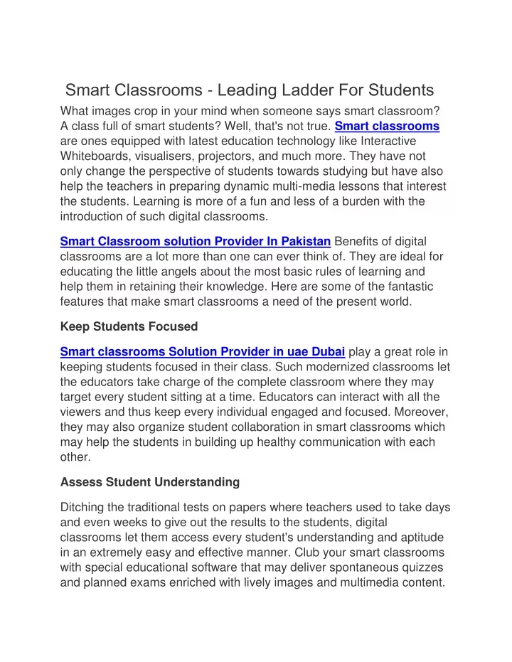 smart classrooms leading ladder for students what