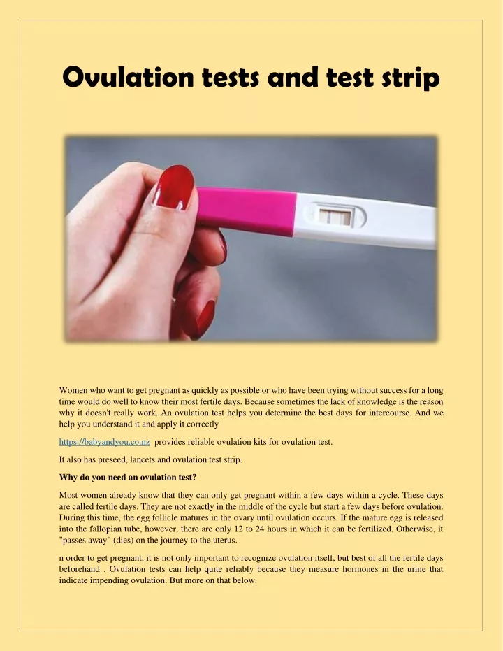 ovulation tests and test strip
