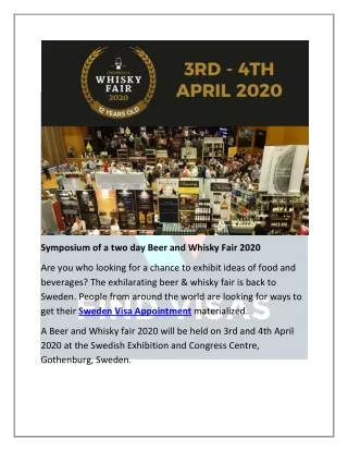 symposium of a two day beer and whisky fair 2020