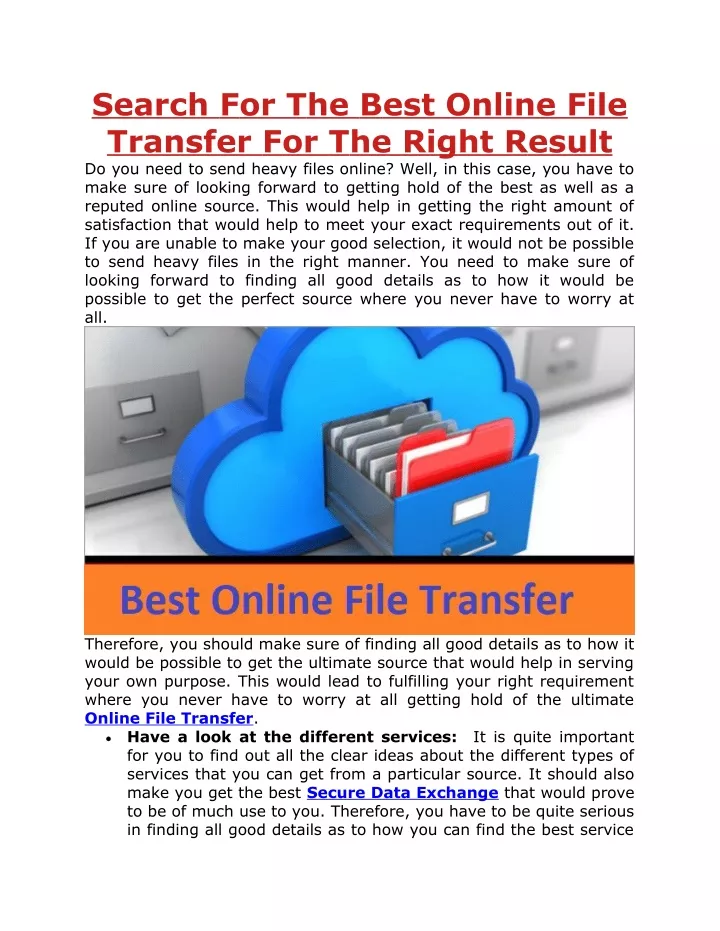 search transfer do you need to send heavy files