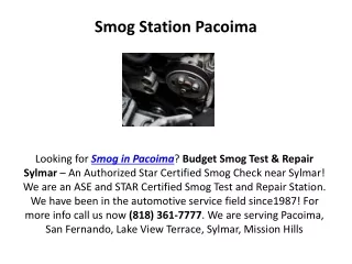 Smog Station Pacoima