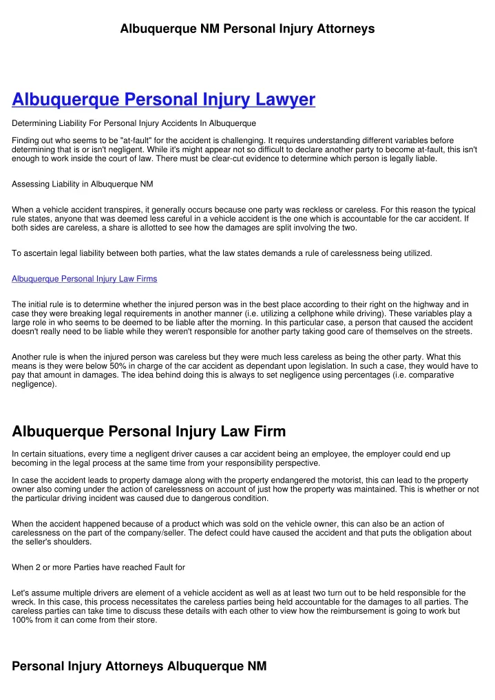 albuquerque nm personal injury attorneys