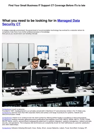 Find Your Small Business Managed Data Security CT Coverage Before ITs to late