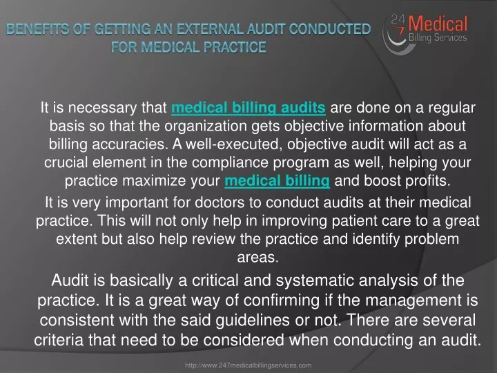 benefits of getting an external audit conducted for medical practice