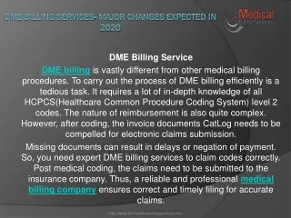 dme billing services major changes expected in 2020