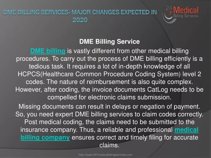 dme billing services major changes expected in 2020