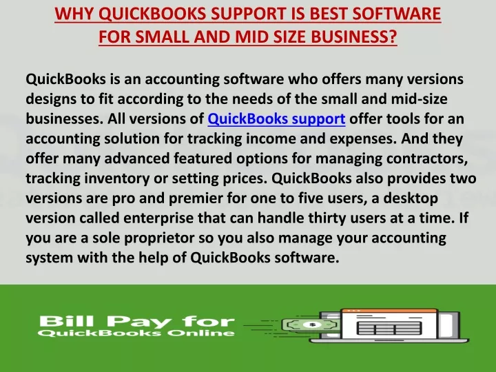 why quickbooks support is best software for small and mid size business