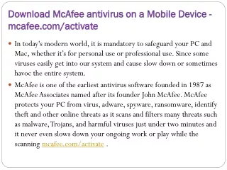 download mcafee antivirus on a mobile device mcafee com activate