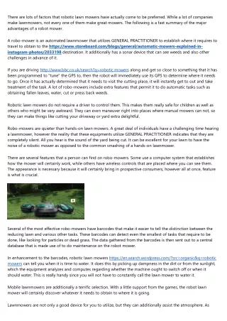 there are lots of factors that robotic lawn