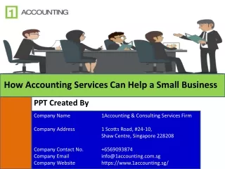 How accounting services may apply to a small business