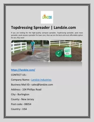 Topdressing Spreader | Landzie.com