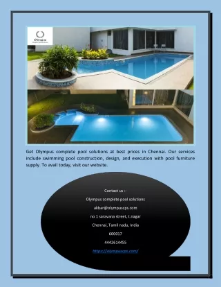 Olympus Complete Pool Solutions | Olympuscps.com