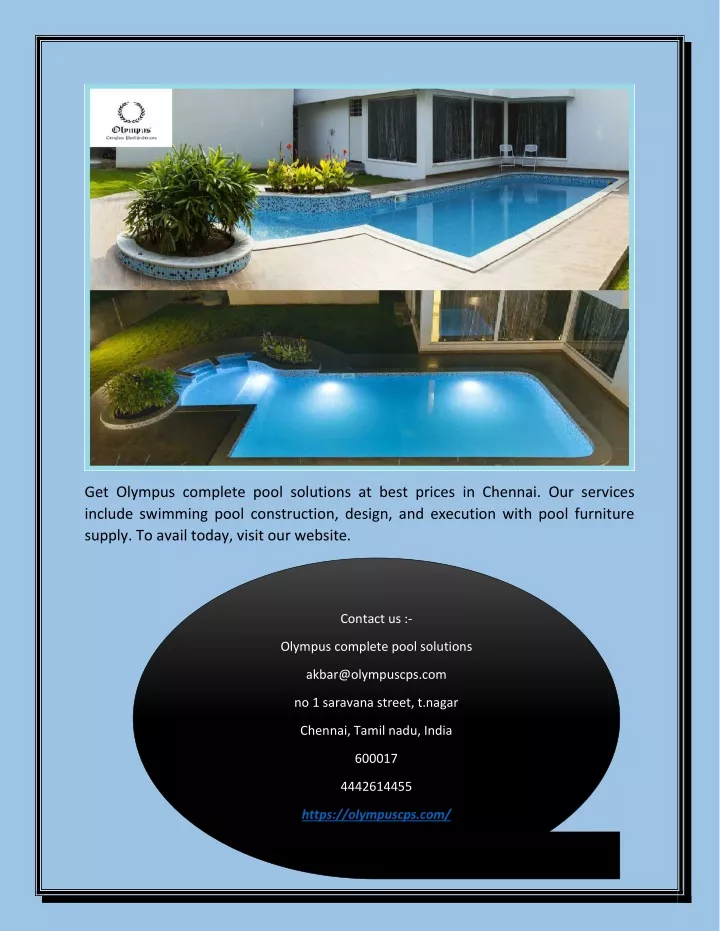get olympus complete pool solutions at best