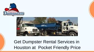Dumpster Rental Services in Houston at Low Price - Houston Dumpsters, Inc