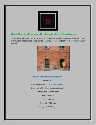 Blast Cleaning Services UK | Surreyindustrialblasting.com