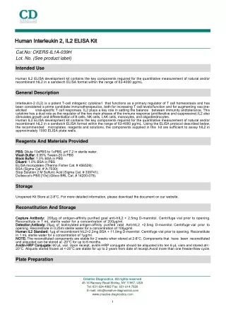 human interleukin 2 il2 elisa kit human