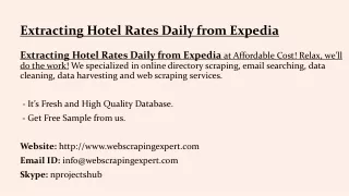 extracting hotel rates daily from expedia