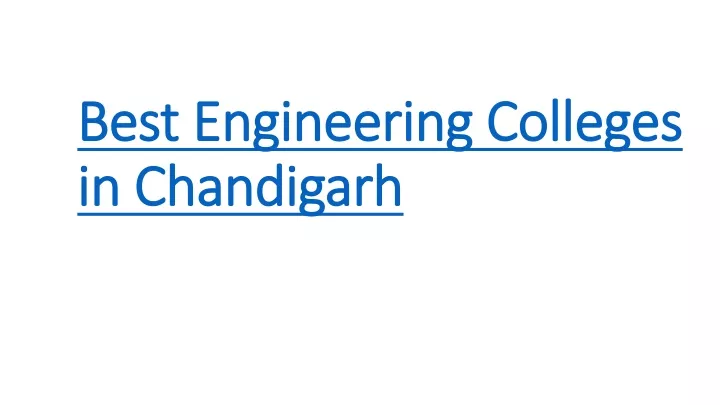 best engineering colleges in chandigarh