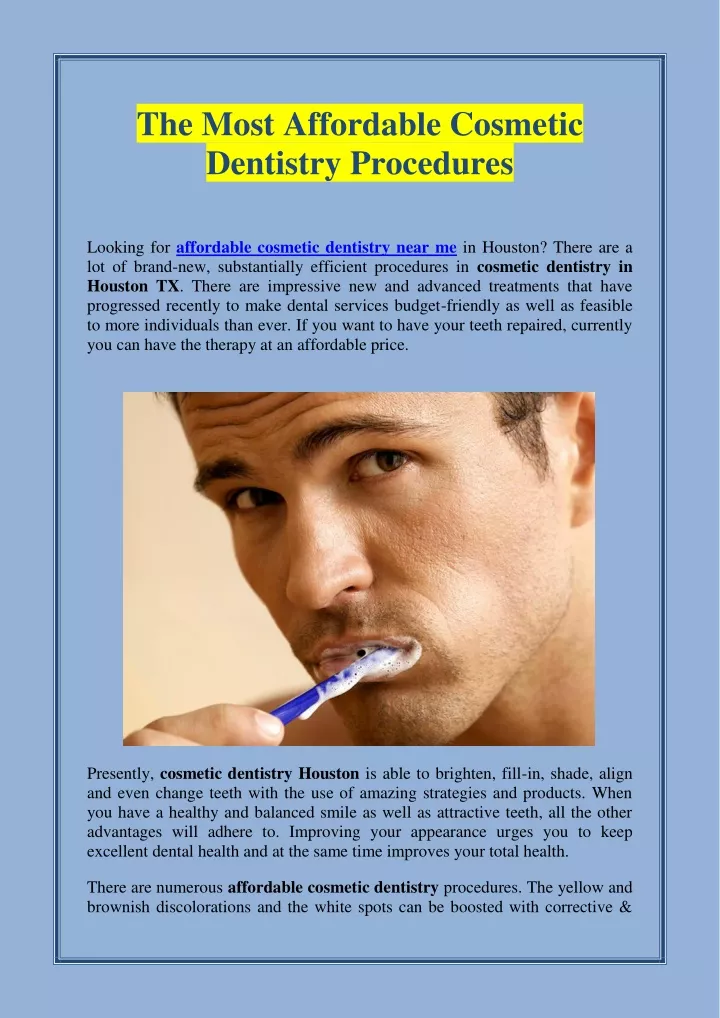 the most affordable cosmetic dentistry procedures