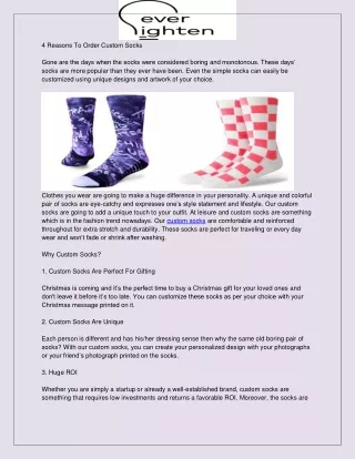 Premier Custom Socks Directly Created By EverLighten Sock Factory