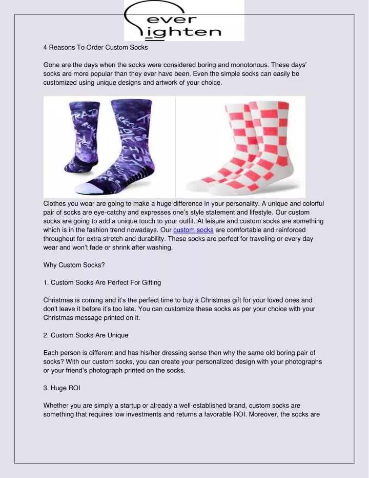 4 reasons to order custom socks gone are the days