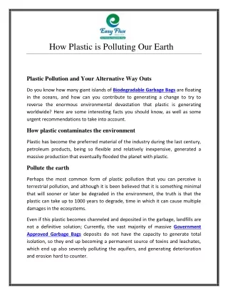 How Plastic is Polluting Our Earth in India | Easy-flux.in