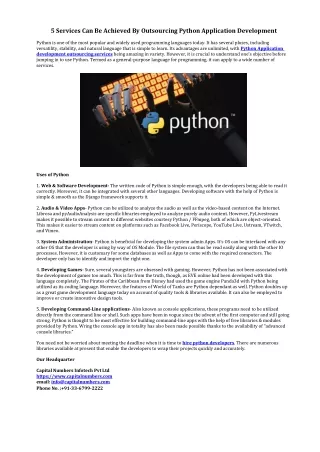 5 services can be achieved by outsourcing python