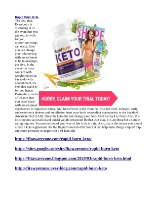 "Rapid Burn Keto" Diet Reviews | Buy ingredients