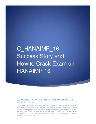 C_HANAIMP_16 Success Story and How to Crack Exam on HANAIMP 16