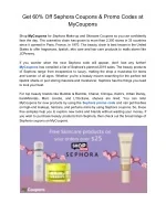 Get 60% Off Sephora Coupons & Promo Codes at MyCoupons - slide 1