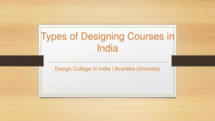 types of designing courses in india