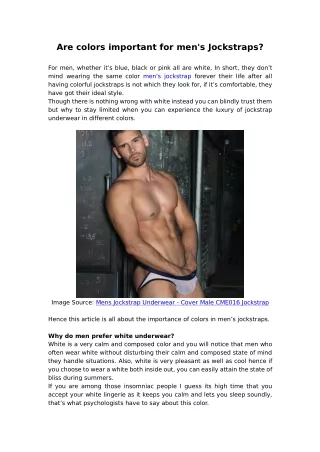 are colors important for men s jockstraps