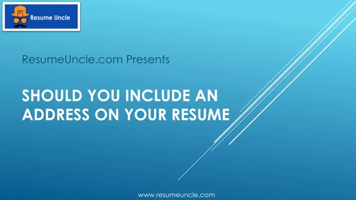 should you include an address on your resume