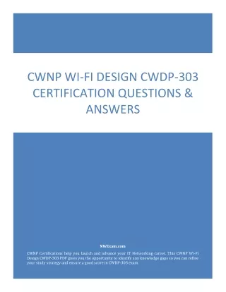 cwnp wi fi design cwdp 303 certification