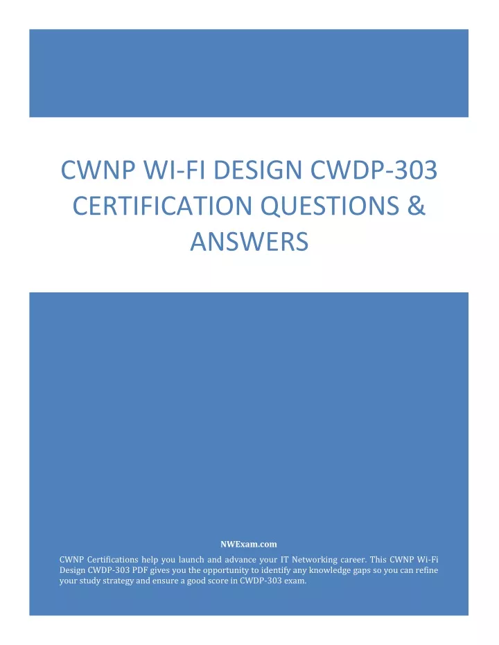 cwnp wi fi design cwdp 303 certification