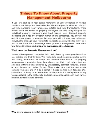 Hire the best Rental Property Managers in Melbourne