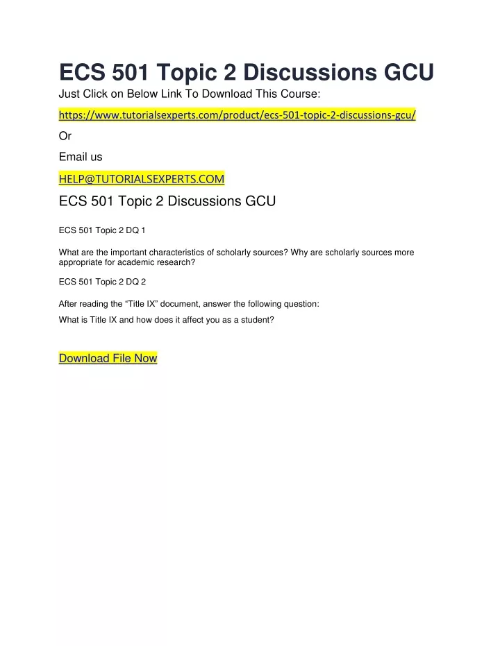 ecs 501 topic 2 discussions gcu just click