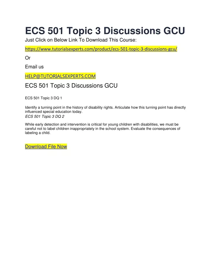 ecs 501 topic 3 discussions gcu just click