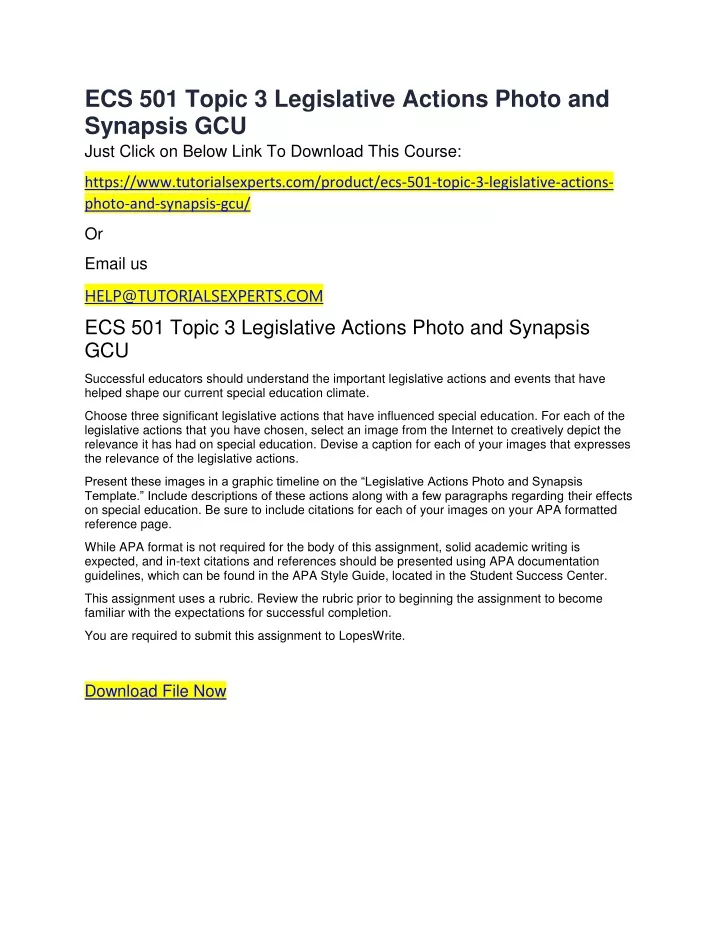 ecs 501 topic 3 legislative actions photo