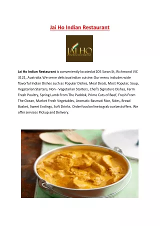 jai ho indian restaurant