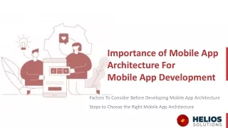 Importance of Mobile App Architecture For Mobile App Development