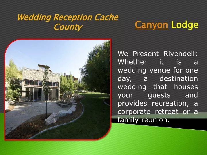 wedding reception cache county