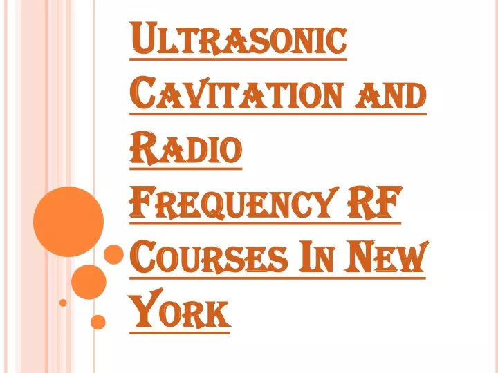 ultrasonic cavitation and radio frequency rf courses in new york