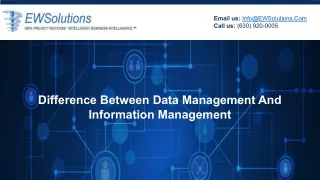 Difference Between Data Management And Information Management