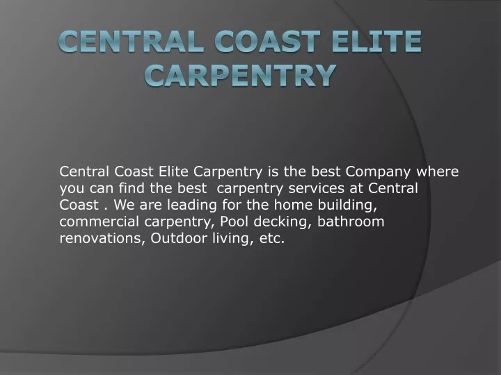 central coast elite carpentry